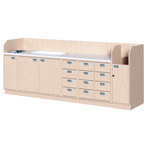 Produkt Bild Wickelkommode, vierreihig zuz&uuml;glich Badewanne und Waschbecken WIC 4-22 9BW