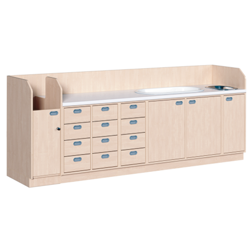 Produkt Bild Wickelkommode, vierreihig zuz&uuml;glich Badewanne und Waschbecken WIC 4-21 9BW