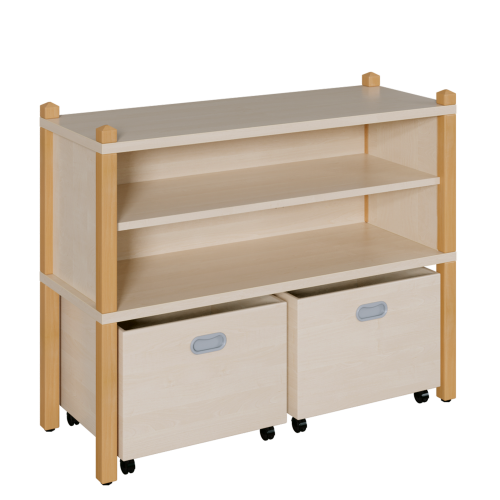 Produkt Bild Stollen-Regal mit hoher Sockelnische, inklusive 2 Rollk&auml;sten 