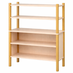 Produktbild Stollen-Regal mit flacher Sockelnische und 4 F&auml;chern 