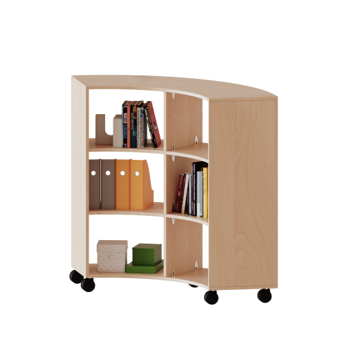 Produkt Bild Fahrbares Viertelkreisregal, verschiedene Ordnerh&ouml;hen - Serie evo180 