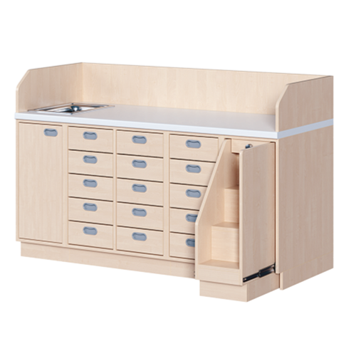 Produkt Bild Wickelkommode, vierreihig zuz&uuml;glich Waschbecken WIC 4-12 9 W