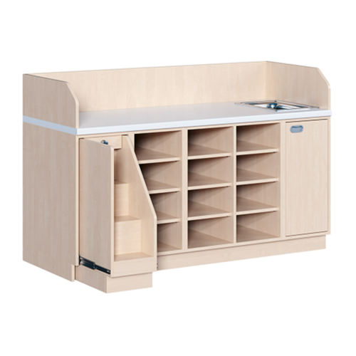 Produkt Bild Wickelkommode, vierreihig zuz&uuml;glich Waschbecken WIC 4-05 9 W