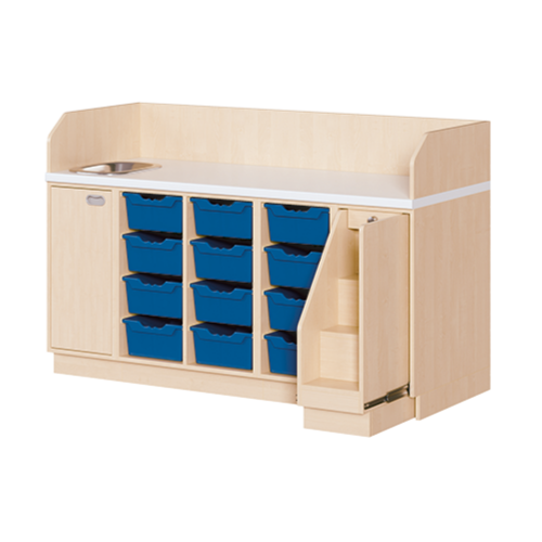 Produkt Bild Wickelkommode, vierreihig zuz&uuml;glich Waschbecken WIC 4-04 9 W