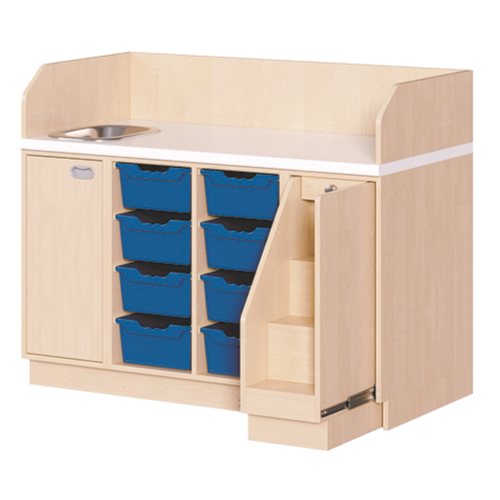 Produkt Bild Wickelkommode, dreireihig zuz&uuml;glich Waschbecken WIC 3-19 9 W