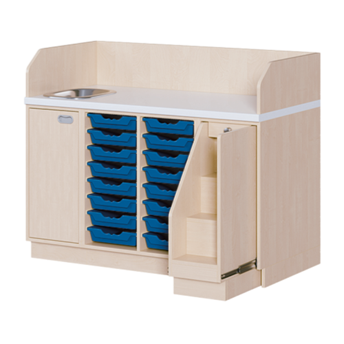 Produkt Bild Wickelkommode, dreireihig zuz&uuml;glich Waschbecken WIC 3-17 9 W