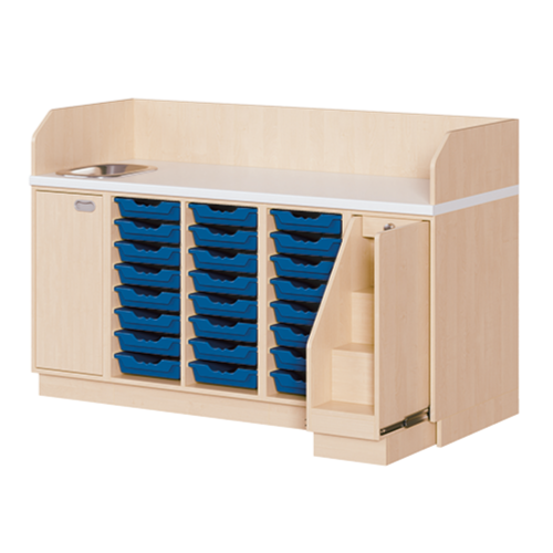 Produkt Bild Wickelkommode, vierreihig zuz&uuml;glich Waschbecken WIC 4-02 9 W