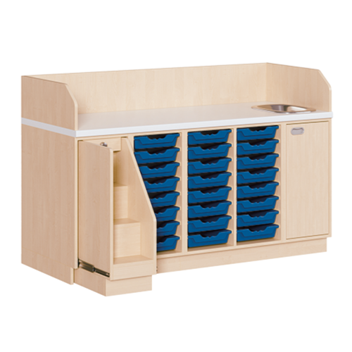 Produkt Bild Wickelkommode, vierreihig zuz&uuml;glich Waschbecken WIC 4-01 9 W