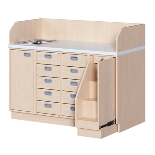 Produkt Bild Wickelkommode, dreireihig zuz&uuml;glich Waschbecken WIC 3-27 7 W