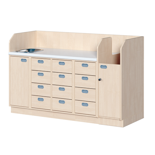 Produkt Bild Wickelkommode, vierreihig zuz&uuml;glich Waschbecken WIC 4-22 7 W