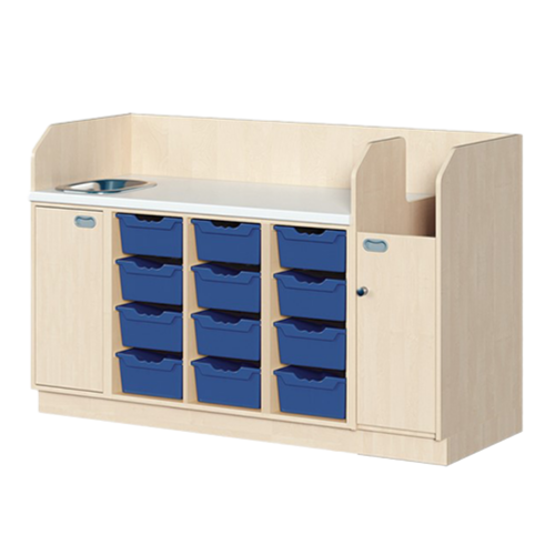 Produkt Bild Wickelkommode, vierreihig zuz&uuml;glich Waschbecken WIC 4-16 9 W