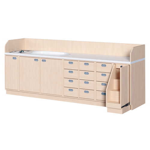 Produkt Bild Wickelkommode, vierreihig zuz&uuml;glich Badewanne und Waschbecken WIC 4-10 9BW