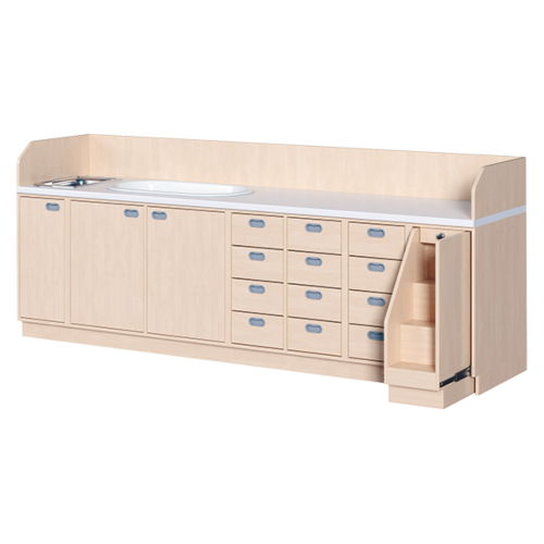 Produkt Bild Wickelkommode, vierreihig zuz&uuml;glich Badewanne und Waschbecken WIC 4-10 7BW