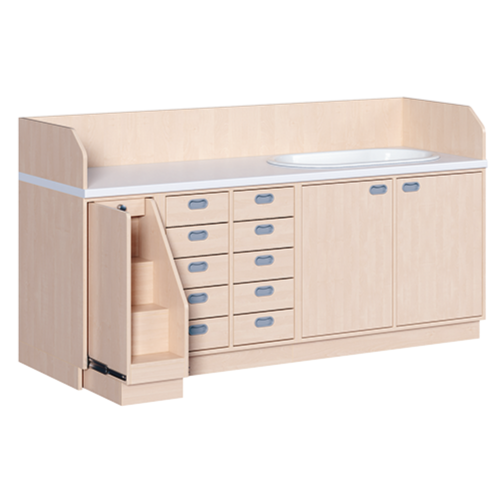 Produkt Bild Wickelkommode, dreireihig zuz&uuml;glich Badewanne WIC 3-26 7 B