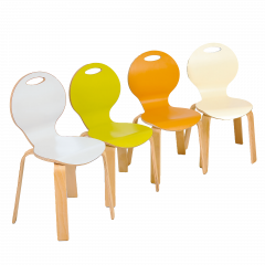 Produktbild Stuhl PEARL mit farbiger Sitzschale 