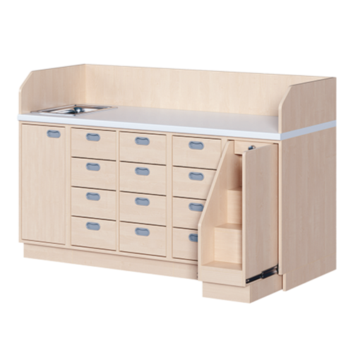 Produkt Bild Wickelkommode, vierreihig zuz&uuml;glich Waschbecken WIC 4-10 7 W
