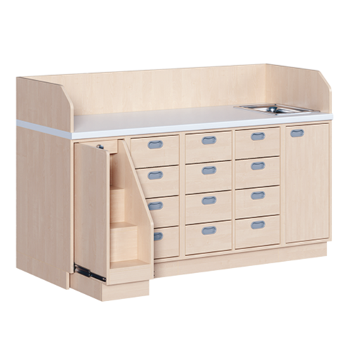 Produkt Bild Wickelkommode, vierreihig zuz&uuml;glich Waschbecken WIC 4-09 9 W