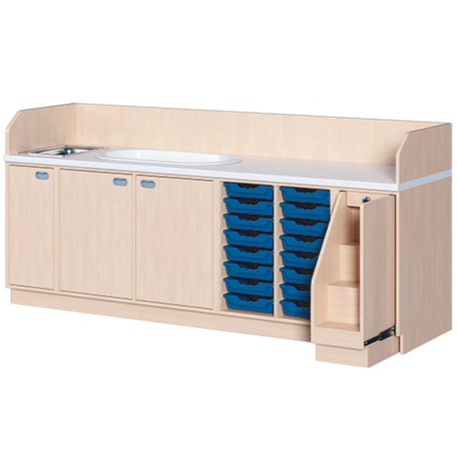 Produkt Bild Wickelkommode, dreireihig zuz&uuml;glich Badewanne und Waschbecken WIC 3-17 9BW