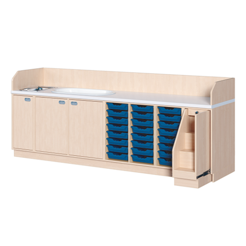 Produkt Bild Wickelkommode, vierreihig zuz&uuml;glich Badewanne und Waschbecken WIC 4-02 7BW