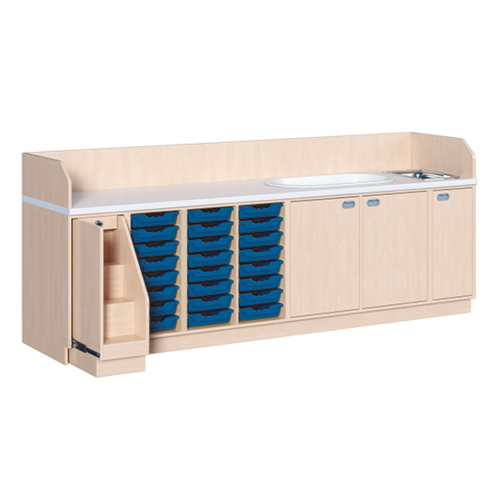 Produkt Bild Wickelkommode, vierreihig zuz&uuml;glich Badewanne und Waschbecken WIC 4-01 9BW