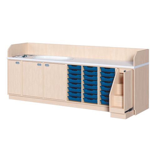 Produkt Bild Wickelkommode, vierreihig zuz&uuml;glich Badewanne und Waschbecken WIC 4-02 9BW