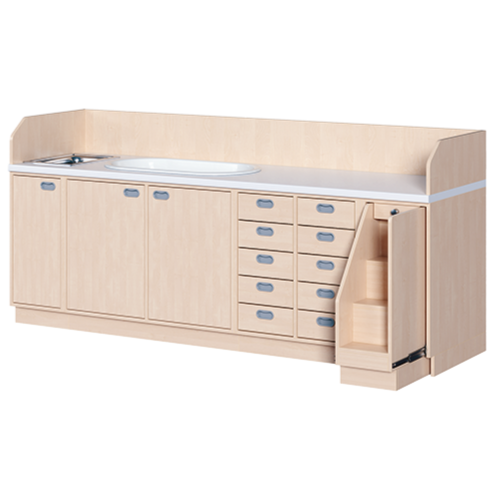 Produkt Bild Wickelkommode, dreireihig zuz&uuml;glich Badewanne und Waschbecken WIC 3-27 9BW