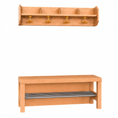 Produktbild Komplettgarderobe mit offener Ablagereihe 1171R100R42