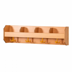 Produktbild Garderobenablage mit vorderer Bilderleiste, Fachtrennern und Haken 117 301AD BL